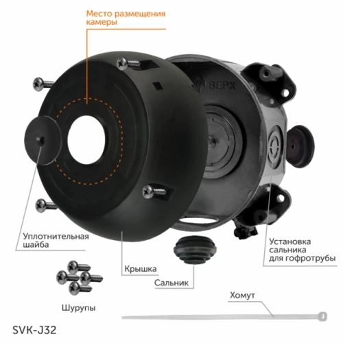 SVK-J32 монтажная коробка черная фото 3